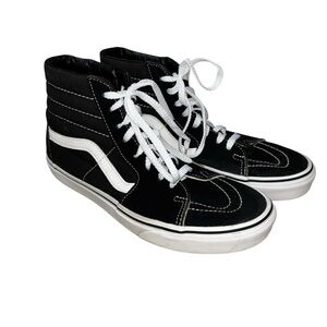 VANS Off the Wall Men's 7.5 Women's 9 Sk8 Hi Skateboarding Sneakers Black Suede